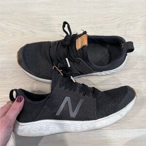 New Balance Women's Black and White Sneakers